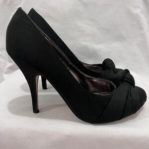 H&M Black Knotted Peep-Toe High Heels